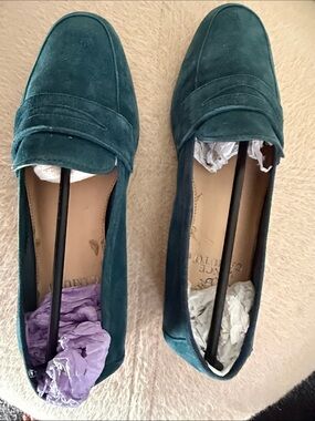 Vince Camuto Teal Suede Penny Loafers